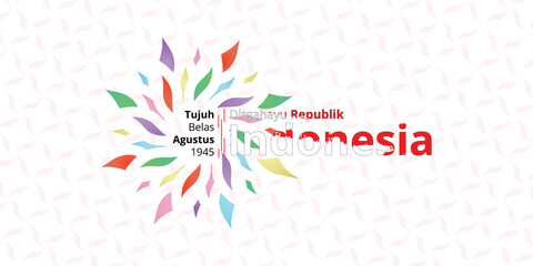 indonesian independence day banner 17 august 1945, simple background with a little free space you can add a logo according to the year of independence