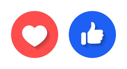 Love and like button icon vector. Social media elements