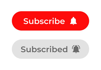 Subscribe and subscribed icon vector. Streaming channel subscriptions