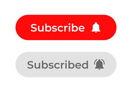 Subscribe and subscribed icon vector. Streaming channel subscriptions