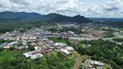 Fototapeta na wymiar Serian, Malaysia - August 6, 2022: The Serian Town of Sarawak