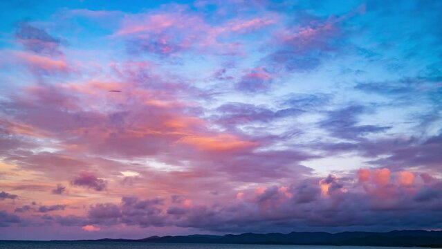 夕焼け空と雲　タイムラプス