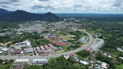 Serian, Malaysia - August 6, 2022: The Serian Town of Sarawak