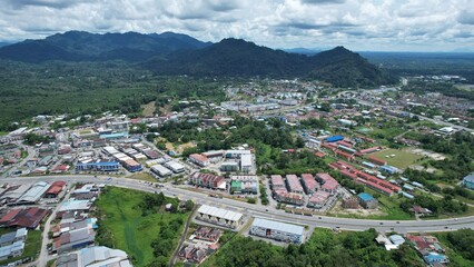Serian, Malaysia - August 6, 2022: The Serian Town of Sarawak
