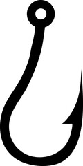  Fishing hook icon, silhouette, logo on white background.eps