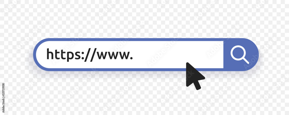 Aufkleber search bar web design element template with cursor vector illustration isolated on transparent backg