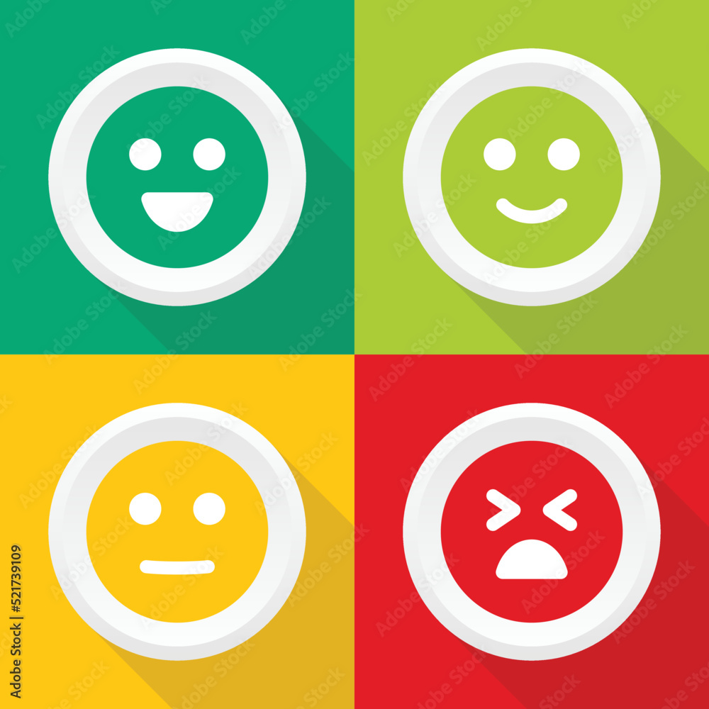 Poster mood icon design set with expression happy, neutral and sad vector illustration.