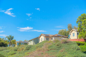 Fototapeta na wymiar Residences on top of a slope at Ladera Ranch in Southern California