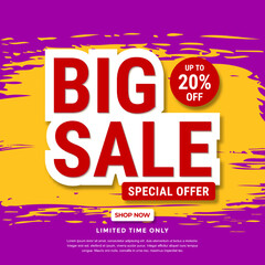 Fototapeta na wymiar Big sale banner template design. Abstract sale banner. promotion poster. special offer up to 20% off