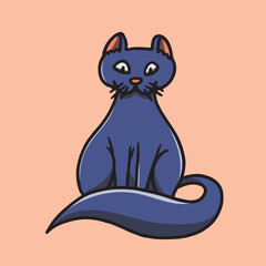 Hand Drawn Cute Black Cat Illustration