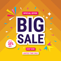 Big sale banner template design. Abstract sale banner. promotion poster. special offer up to 10% off