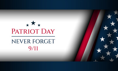 Vector banner design template with American flag for Patriot Day