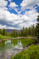 clean lake in the mountains 