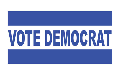 Vote Democrat Blue Rubber Ink Stamp