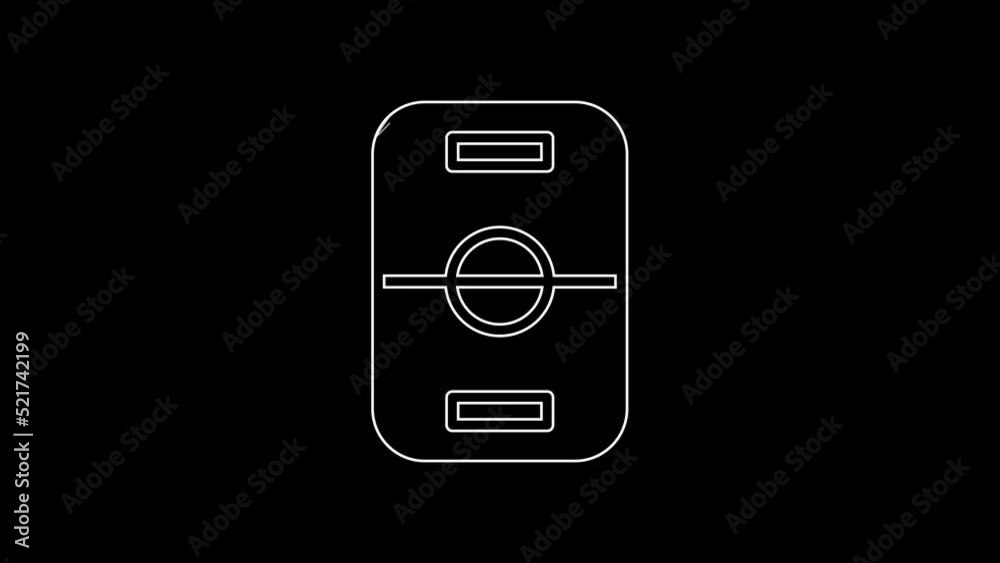 Sticker White line Hockey table icon isolated on black background. 4K Video motion graphic animation