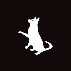 White dog animal vector logo  design 