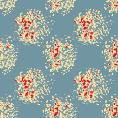 Classic marine blue red yellow seamless texture. Modern retro swim wear fashion allover print. Memphis style masculine grunge abstract background. High quality jpg swatch.