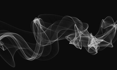 black background with white smoke in the middle
