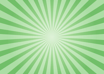 Abstract of sunburst or sunbeams green gradient color blank background. Empty retro vintage style backdrop in square format.