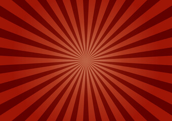 Abstract of sunburst or sunbeams red gradient color blank background. Empty retro vintage style backdrop in square format.