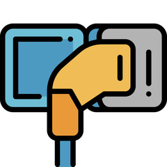 electric plug filled outline icon