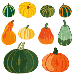 pumpkins of different shapes