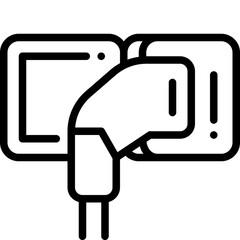 electric plug line icon