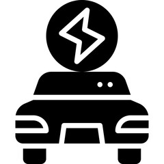 electric car solid icon