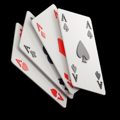 3d ace card poker game icon illustration
