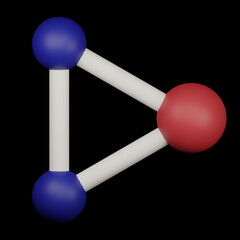 3d triangle molecule science icon illustration
