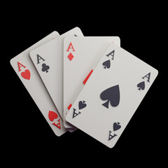 3d ace card poker game icon illustration
