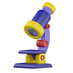 3d microscope biology science icon illustration
