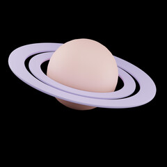 3d planet with ring icon illustration
