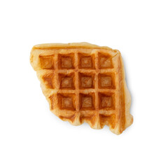 Croissant Waffle isolated on white background with clipping path.