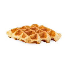 Croissant Waffle isolated on white background with clipping path.