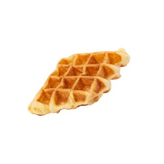 Croissant Waffle isolated on white background with clipping path.