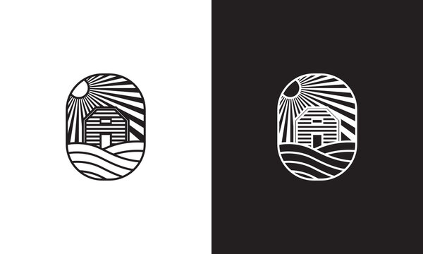 BunkHouse Logo, unique logo, black and white logo, premium elegant logo, BunkHouse Vector	
