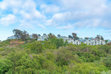 Fototapeta premium Carlsbad neighborhood on top of a slope at San Diego, California