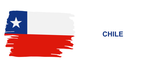 Chile flag banner template vector illustration. Grunge Chile flag with modern style. News banner with place for text