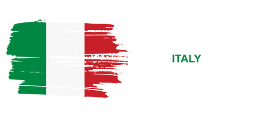 Italy flag banner template vector illustration. Grunge Italian flag with modern style. News banner with place for text