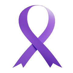 3d purple ribbon dementia awareness icon illustration
