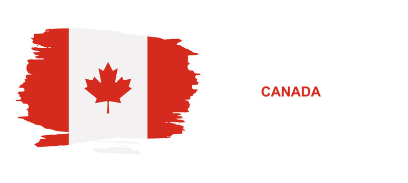 Canada flag banner template vector illustration. Grunge Canada flag with modern style. News banner with place for text