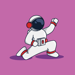 chibi astronaut illustration styled like a guitarist