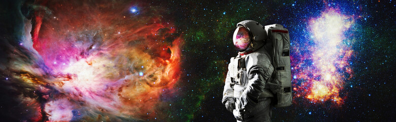 Astronaut in outer space.Cosmic art, science fiction wallpaper. Beauty of deep space. Elements of...