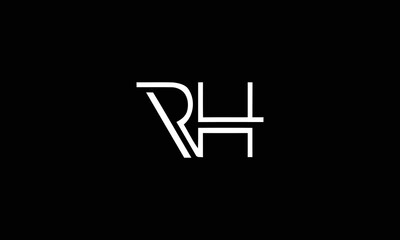 RH Letter Logo Design Creative Modern vector Illustration.