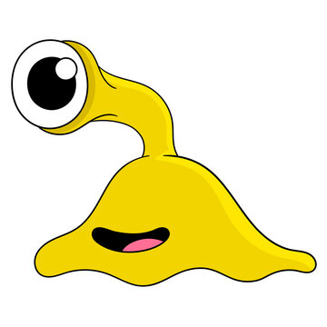 Cartoon Yellow Cute Slime Monster