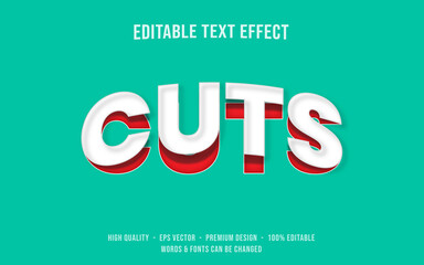 Cuts text effect. Editable font style