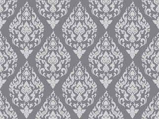 Black and white ethnic embroidery seamless pattern background vector illustration