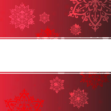 New Year's template,universal use,free space for text.New Year's red balloons,snowflakes,fir branches,festive mood