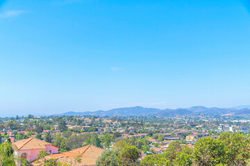 Fototapeta na wymiar High angle view of San Marcos neighborhood near the mountain at San Diego, California